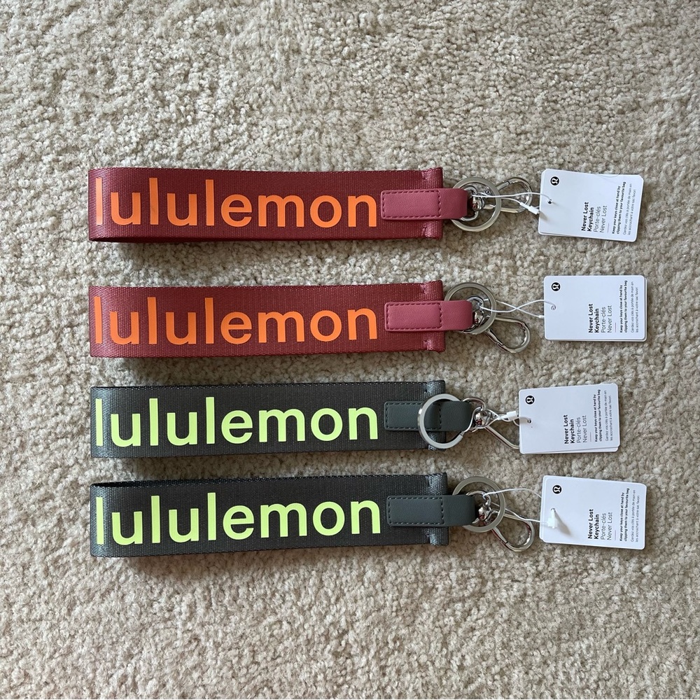 Lululemon Never Lost Keychain Brier Rose/Orange Frappe and Grey Sage/Faded Zap
